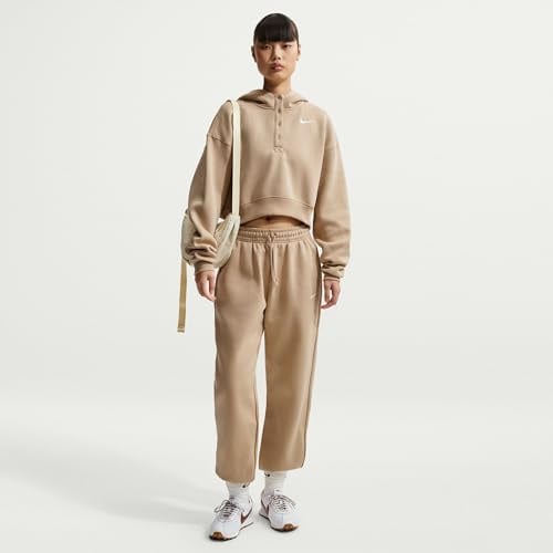 NIKE Sportswear Phoenix Fleece Verkürzter Oversize-Henley-Hoodie Für Damen, Linen/Sail, IF0258-286, S