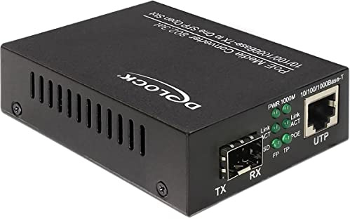Delock PoE+ Medien Konverter 10/100/1000Base-T zu SFP
