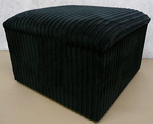 mm08enn X Large Beautiful Soft Jumbo Cord Fabric Storage Box/Pouffe/Footstool (X Large Black)
