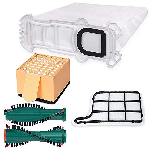 Sparset 12 Staubbeutel Filter Bürsten kompatibel für Vorwerk Kobold VK 135 136