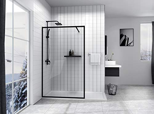 EMKE Walk in Duschwand 120x200cm Duschtrennwand Walk-In Dusche 8mm Nano Glas Duschkabine Duschabtrennung Glas Duschwand für Dusche