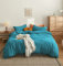 MOHAP Housse de Couette 220x240cm+2 Taies d'oreillers 65x65cm Lac Bleu Parure de Lit Adulte 2 Personnes 100 Fils/cm² en Microfibre avec Fermeture Éclair