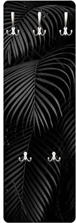 Bilderwelten Garderobe - Schwarze Palmwedel, Größe HxB:105cm x 34cm
