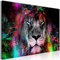 decomonkey Bilder Abstrakt Löwe 120x80 cm 1 Teilig Leinwandbilder Bild auf Leinwand Vlies Wandbild Kunstdruck Wanddeko Wand Wohnzimmer Wanddekoration Deko Bunt Tiere