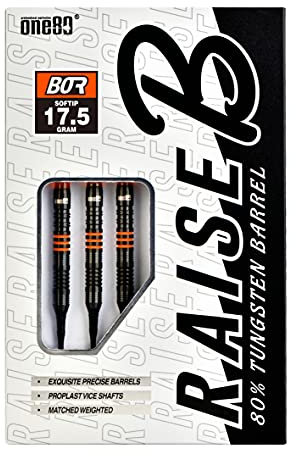 ONE80 Darts Softdarts Raise B 80% Tungsten Softtip Dart Softdarts Dartpfeile (Orange, 17,5 Gramm)