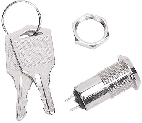 Fafeicy Interruttori a Chiave 10Pcs 12mm / 0,5 '' 220VAC / DC 3A, Interruttore di Blocco a Barilotto ON-OFF, con 20 Chiavi, 10 Dadi(Single Pull), Interruttore Di Controllo