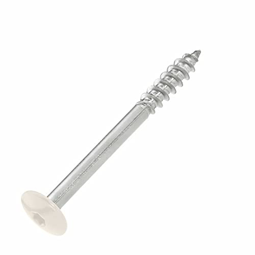 SCREW REBEL Fassadenschrauben 5,5x55 TX20 - RAL 9010, Reinweiß - 100 Stück Edelstahl A2 Trespo