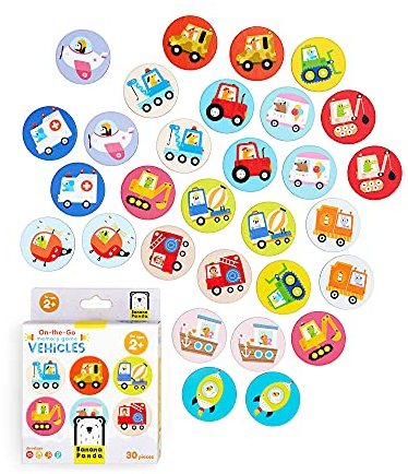 Banana Panda On-The-Go Puzzle - Memory-Spiel - Fahrzeuge - 30 passende Teile in reisefreundlicher Box, für Kinder ab 2 Jahren, 49104
