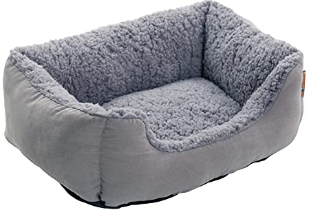 ESTEXO Hundebett Hundekissen Hundekorb Haustierbett Tierbett Hundesofa Hellgrau/Grau 60x48x18 cm