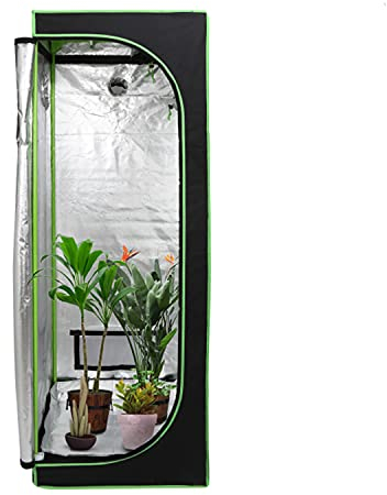 EINFEBEN Growzelt Schwarz Grün, Grow Tent 60x60x180cm, Lichtdicht und Wasserdicht Growschrank, Indoor Anbauzelt für Homegrow