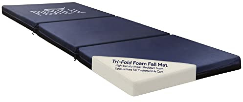 ProHeal Foam Fall Mat for Elderly - Thick Tri-Fold Fall Prevention for Seniors - High-Density Impact-Resistant Safety Floor Mat - Aids The Bed of Elderly and Handicapped Patients - 24” x 66” x 2”