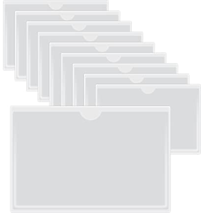 HLIWS Selbstklebend Visitenkarten Taschen-10 Stück Etikettenhalter Selbstklebend,Transparent Scheckkartenhülle,zum Schutz Ihrer Karten oder Fotos(Innengröße:Innenmaße:9 * 14cm)