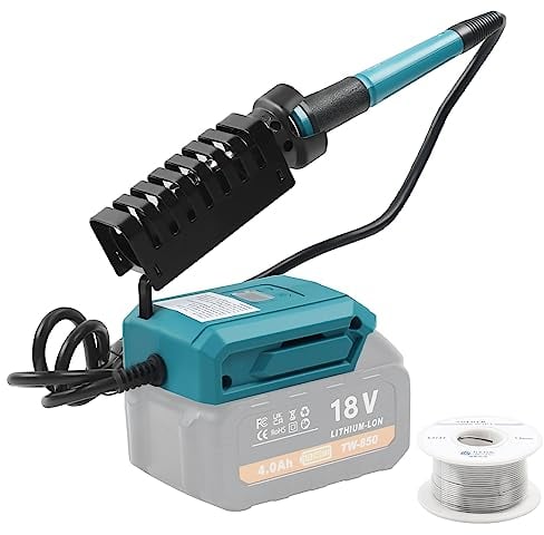 Akku Cordless Lötkolben Set für Mar-kita, Tragbar Lötkolben mit Digitale Display, 300-510℃ Temperatur Schnelles Aufheizen für Elektronisches Löten Kit, Heißschneider, Gerätereparatur(Ohne Akku)