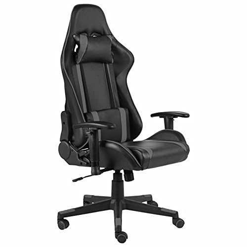 Buzaza Silla Gaming giratoria PVC Gris Silla para Pc Gamer Silla Gaming Ergonomica
