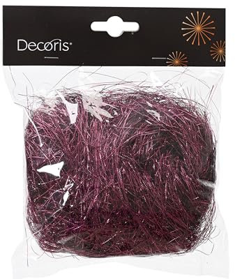 Kaemingk Lametta Engelshaar glatt 20g Kunststoff Feenhaar - Christbaumschmuck Weihnachtsdekoration - feines Füllmaterial für Verpackungen von Geschenken - Beere - Granatapfel
