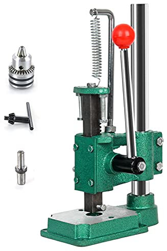 Leather Hole Puncher Manual Press with Clamping Chuck - Hand Punching Machine, Imprinting Embossing Tool for Metal Wood Plastic - Arbor Presses