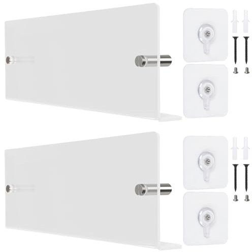 Wand Zeitungsständer, 2 Stück Acryl Zeitschriftenständer, Prospekthalter Bücherregal Zeitschriftenhalter, Zeitungshalter Zeitschriftenregal mit Dübel & Schrauben Für Wohnzimmer, Büro (105cm Klar 2)