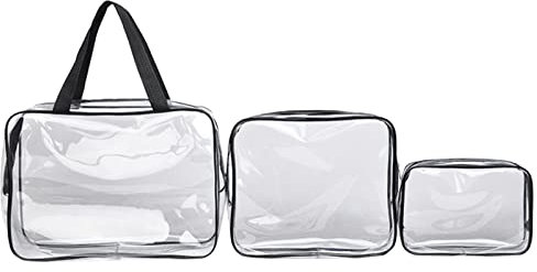 Women'S Purse Designer Handbags For Women Women Men Cravel Storage Bag Transparent Cosmetic Bag Toilet Bag Portable Three Set Canvas Tote Bag Credit Card Holder Blocking (Black, One Size)