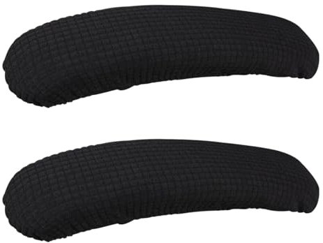 NOPKESV 2 pezzi copribraccia per sedia da ufficio,poliestere estensibile,elastico,impermeabile,protezioni,allevia i disturbi del gomito,copri braccioli sedia ufficio (lunghezza-40 cm) (nero)