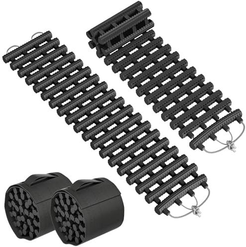 SUBTLETY 2 Stück Auto Anfahrhilfe Traction Mats Sandbleche Offroad Traktionsmatte Pannenhilfe Wohnmobil Reifenleiter für Schlamm Schnee Geländewagen Tracktionshilfe Anfahrtshilfe für PKW LKW (80cm)