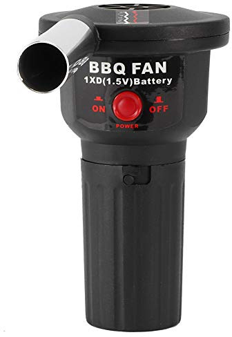 Tragbarer BBQ-Luftgebläse Ventilator für Grill Picknick Camping Outdoor | Kompakte Größe 6,7x3,1x5,1 Zoll, schnelle Zündung, weniger Rauch und Funken, PP+Aluminiumlegierung, 1-D-Batteriebetrieb