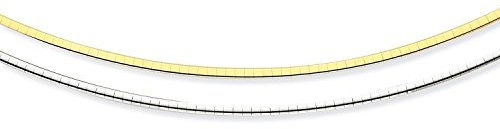 PRINS JEWELS 14 Karat / 585 Gold Beidseitig Zu Tragen Omega Halsreif Zweifarbig Weißgold Gelbgold 42 cm. Damen