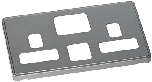 MK Dimensions 2 Gang 13A USB Switch Socket Dark Silver Synthetic Finish Frontplate