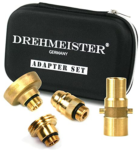 Drehmeister LPG Adapter Set M16 - extra lang - Tankadapter mit Etui - für Gasfahrzeuge - Alle Europa Autogas Adapter (M16/W21.8/extra lang)