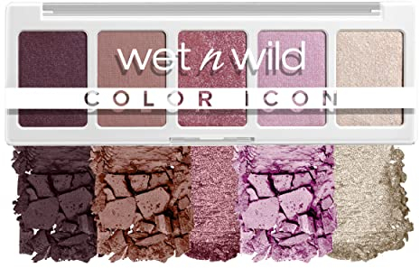 Wet n Wild, Color Icon 5-Pan Palette, Lidschatten Palette, 5 Hochpigmentierte Farben für das alltägliche Make-up, langanhaltende und leicht zu verblendende Formel, Petalette