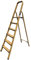 KELI - Escabeau Domestique, Marchepied, Fabriqué en Aluminium Finition Bois (Chêne Naturel) (6 Marches (Hauteur de Travail 2,67))