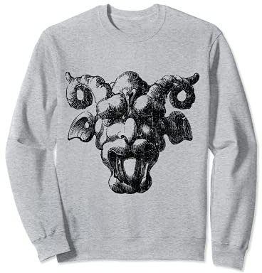 Gruselige Vintage-Wasserspeier Teufel Statue Gesicht Sweatshirt