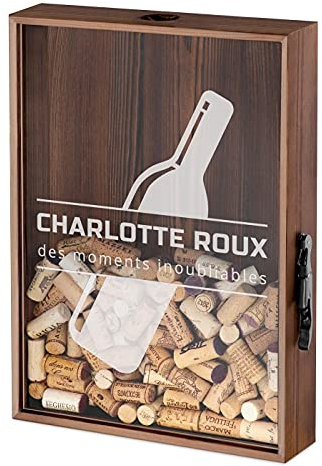 Maverton Boîte Personnalisée aux Bouchons - Boite bouchon vin pour les Collectionneurs de Capsules - Cadeau Femme - Ouvre-bière dans le Paquet - Cadeau Anniversaire pour Femmes - Bouteille