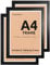 A4 Photo Frame, Black, Pack of 3, Picture Frame, Certificate, Art Print Poster, 21cm x 29.7cm, Black Frames, A4 Photo Collage Gallery Display