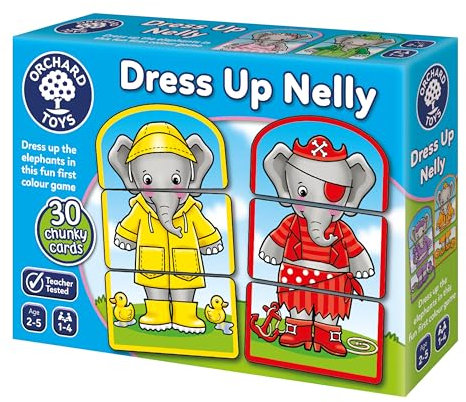 Orchard Toys Dress Up Nelly Educational Kids Games for Sorting, Colour Matching and Memory Game, First Card Game for Learning Colours & Outfits, Baby Flash Cards for Boys & Girls and Toddlers Age 2+