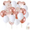 71 Stück 30cm Luftballons Weiß Rosegold Ballons Hochzeit Luftballons Metallic Rosegold Helium Luftballons Girlande Weiß Rosegold Herzluftballons