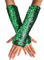 GEMILY Pailletten-Handschuhe, lang, fingerlos, modisch, elastisch, Party-Kostüm-Zubehör für Damen und Mädchen, A-grün, Einheitsgröße