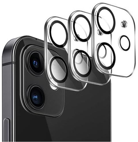 IOPYKKOA 3 Stück Kamera-Schutzglas, kompatibel mit iPhone 12 3D stereoskopische Linsenfolie, kratzfest, 9H Härte, HD, voller Kameraschutz.