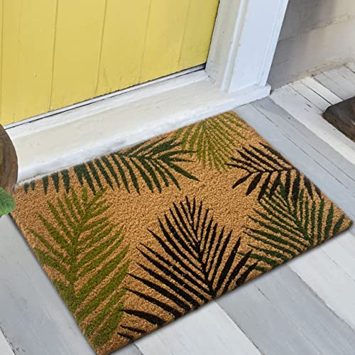 Teppich-Traum Exotischer Kokos Schuhabstreifer | robust & langlebig | Palmenblätter in grün, 45 x 75 cm