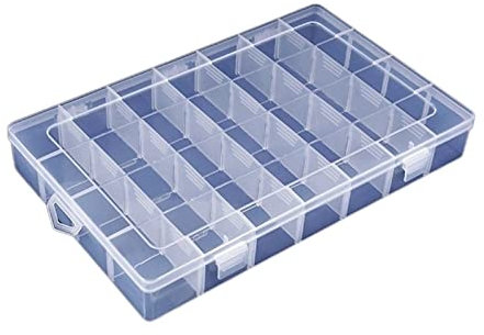 TUFFS Tool Box for Garage Plastic Organizer Containers Storage Suitcase Screw Professional Toolbox Electronic Components (Color : 28 Grid, Size : A)