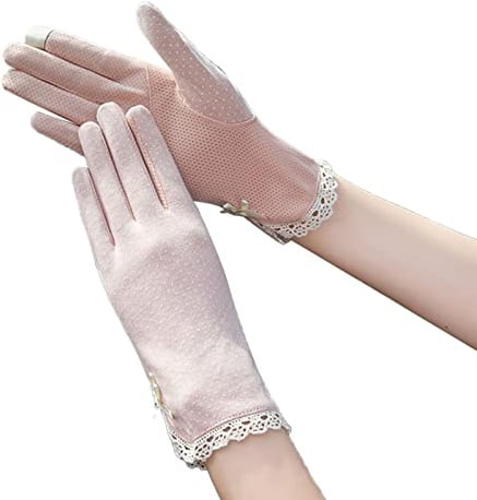 VGEBY Guanti di Protezione Solare da Donna, Antiscivolo, Morbido e Traspirante, Guanti Estivi con Protezione Solare a Dita Intere per Arrampicata in Bicicletta (Rosa)