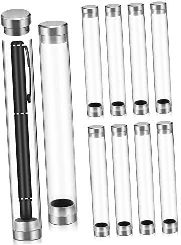 FUNOMOCYA 10stücke Acryl Stiftboxen Transparent Zylindrische Einzelstift Aufbewahrung Für Kugelschreiber Füllfederhalter Vitrinen