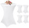 4 Stück Weiß Stehtisch Hussen Stehtische, Stehtischhusse für Ø 80-85 cm Stehtische und Bistrotische, Stretch-Tischdecke mit Fußtaschen für Hochzeit Geburtstagsfeier Bankett(80 cm, weiß)