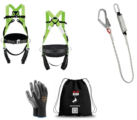 Absturzsicherung SET Auffanggurt XXXL extra Groß EN361 inkl. Falldämpfer 1,5m Fallschutz Gerüst, Bühne
