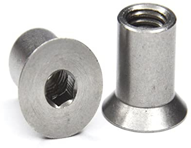 Hülsenmutter M3 x 7 | Senkkopf mit Innensechskant | 20 Stück | Edelstahl A1 VA | rostfreie Verbindungsmutter für Möbelbau & Metallbau | norm-genau®