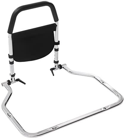 DCSYOG Bettgitter für ältere Menschen, Bett Aufstehhilfe Höhenverstellbar Bettgeländer Handlauf Faltbare Stützschienen Seitenschutz mit Organizer Bettschutzgitter für ältere Schwangere und Behinderte