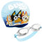 Bluey Gorro Piscina y Gafas Buceo Set para Niño con Protección Antiempañante UV