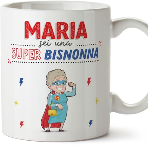Mugffins Tazza Personalizzata in ceramica per BISNONNA 11 oz / 350 ml - In italiano - Sei Super! - Idea regalo per compleanno, anniversario, natale