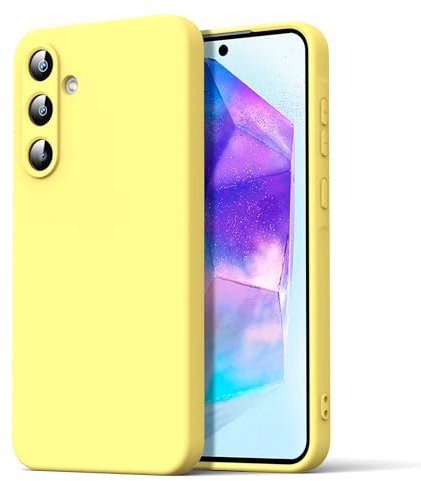 Byvuwiay Cover per Samsung Galaxy A55 5G, Morbida Silicone Liquida TPU Protettivo Ultra Slim Custodia Antiurto, Custodia Compatibile con Samsung Galaxy A55 5G - Giallo