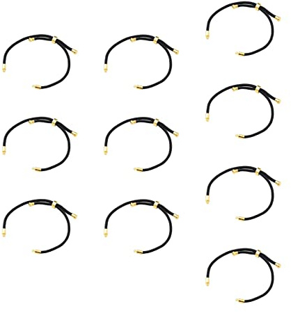 F Fityle 10 Stück Nylon Schiebearmband Verstellbar, Twisted Cord Bracelet Making Macht, Fashion Rope Bracelet, Twisted Cord Bracelet Findings für DIY Bracelet Jewelry Making, Schwarzer Aureat