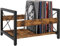 ELITEROO Vinyl Record Holder, Wooden Record Crate Fits 7” -12” Records, Vinyl Shelf Holds up to 50-100 Albums, DVDs, CDs or Files Wood Book Storage Stand Desktop Organizer Box, Rustic Brown